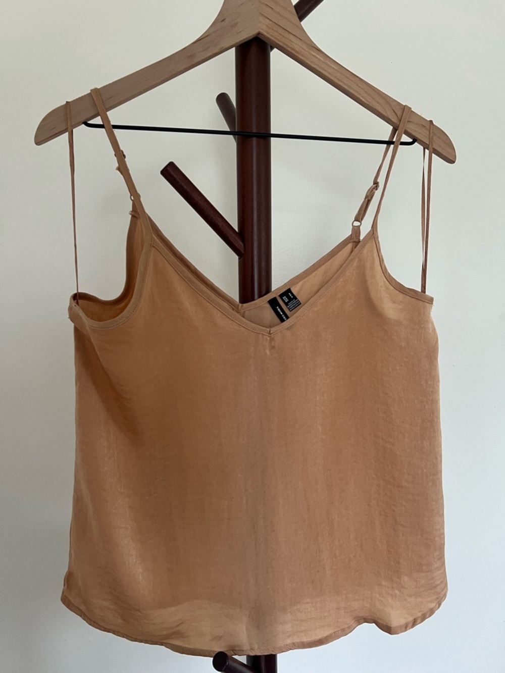 Vero Moda Tan Spaghetti Strap Silk-Look Camisole